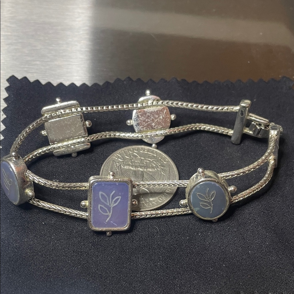 Silver and Purple Bracelet